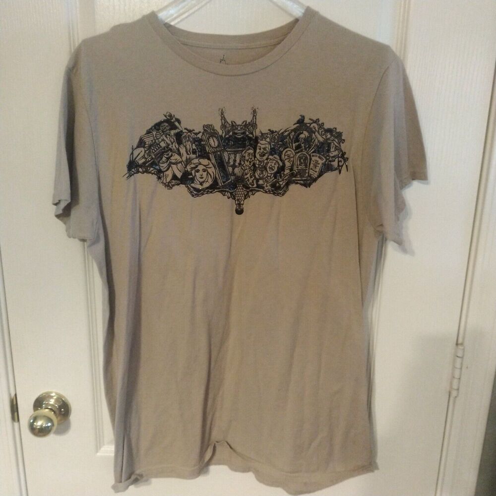 Disneyland Walt Disney World Haunted Mansion Gray Cotton T-Shirt Size L